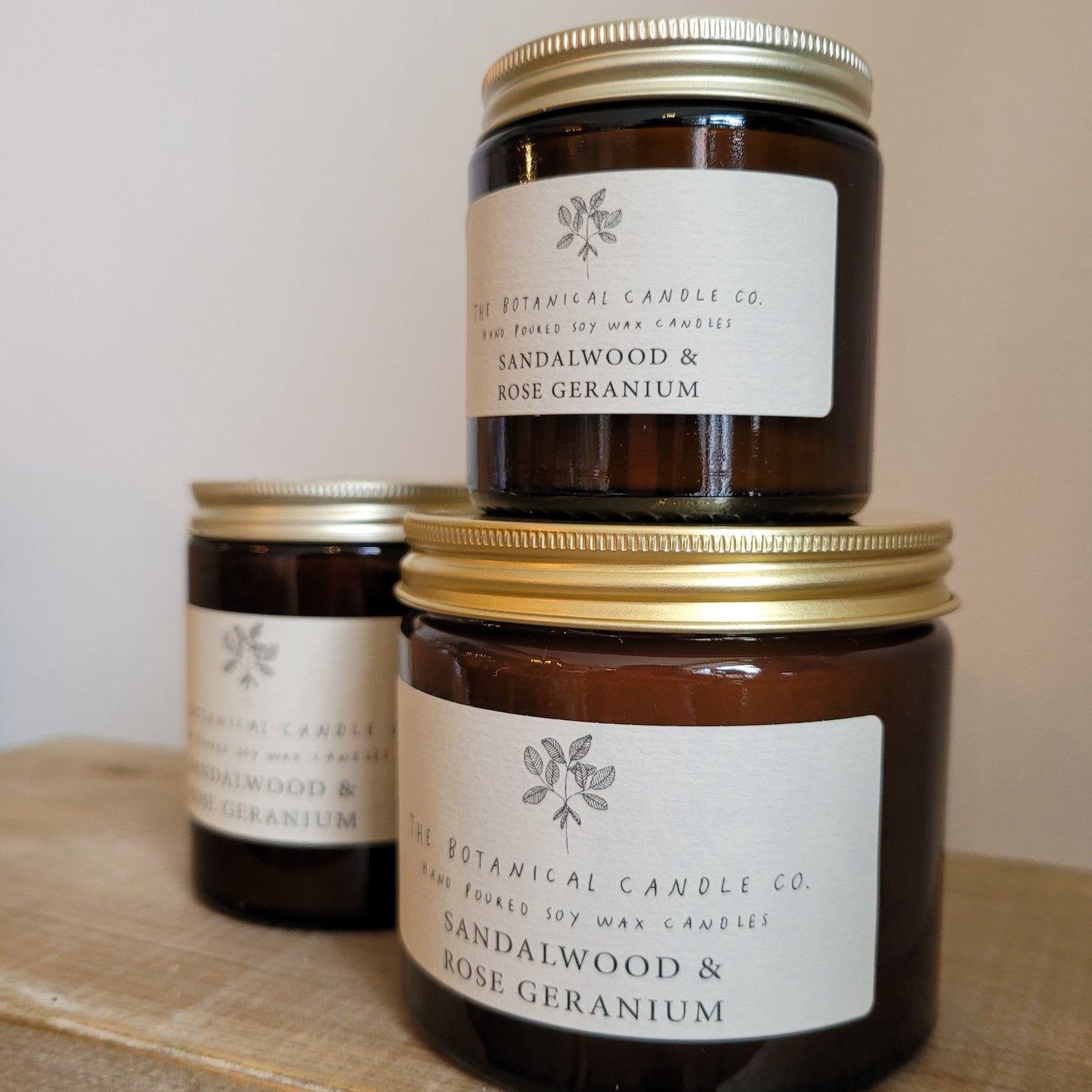 The Botanical Candle Co. Soy Wax Candle- Sandalwood & Rose Geranium