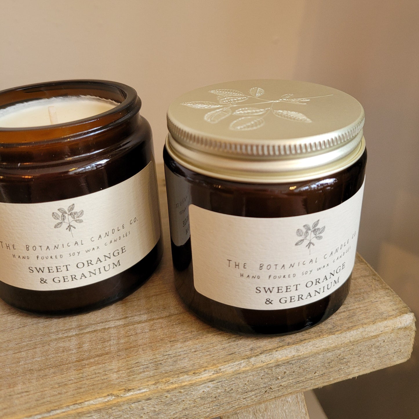 The Botanical Candle Co. Soy Wax Candle- Sweet Orange & Geranium