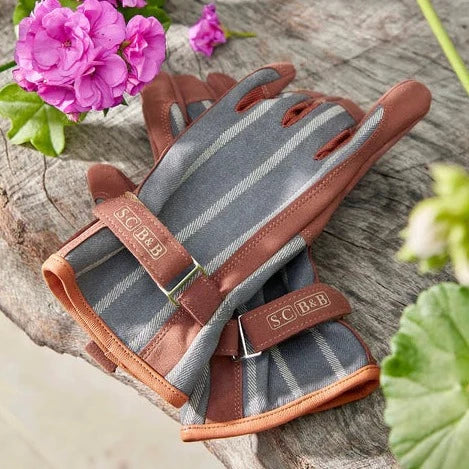 Gardening Gloves- Ticking Grey
