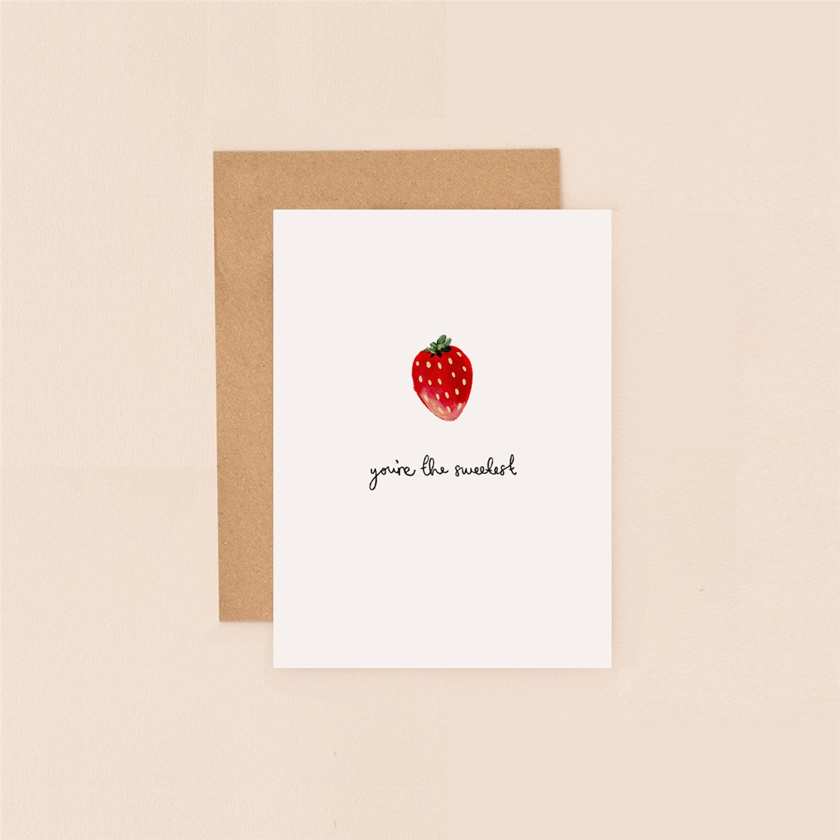 Mini Card- You're the sweetest, strawberry