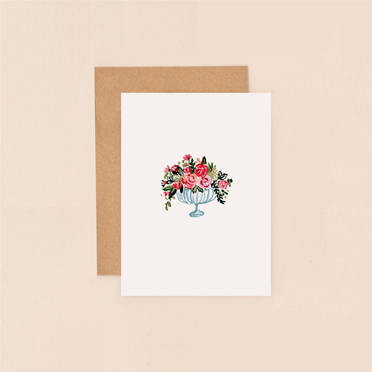 Mini Card- Glass Vase Roses