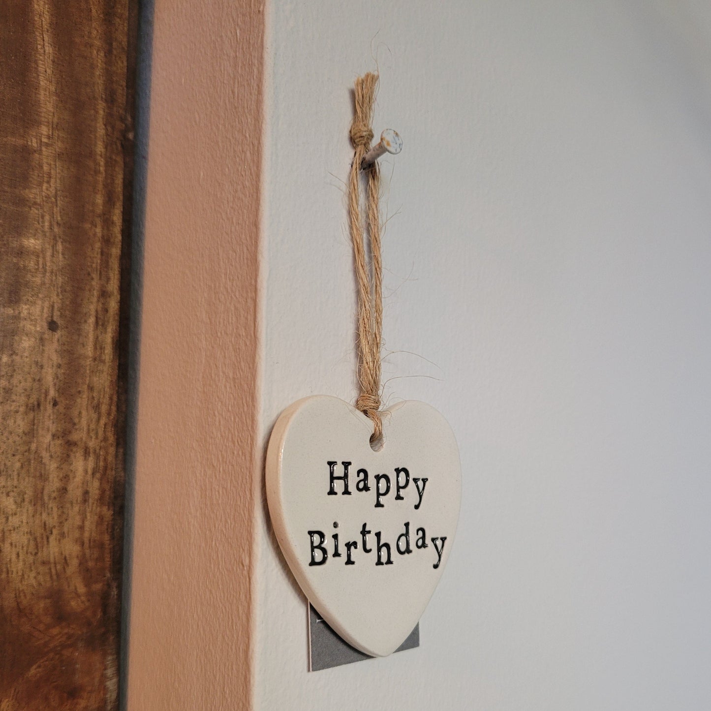 'Happy Birthday' Ceramic Heart Sign