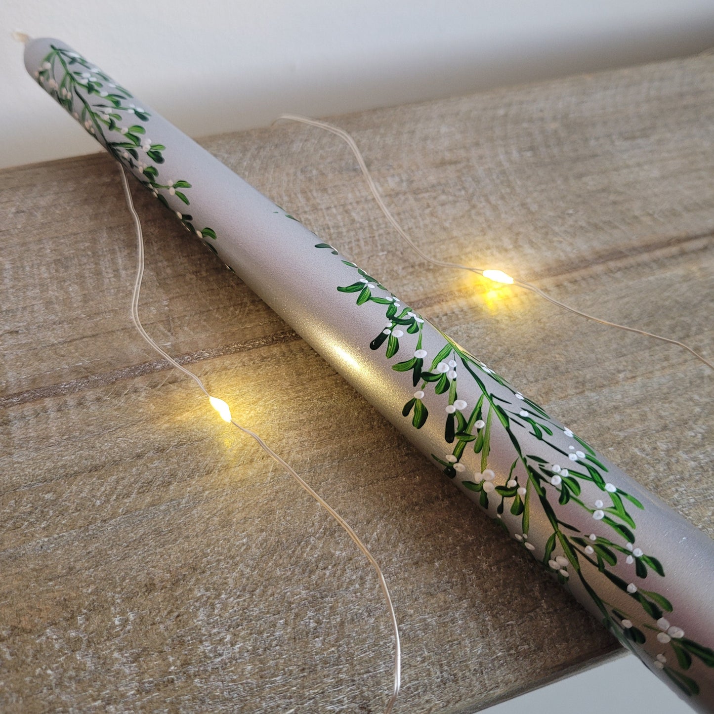 Hand painted Christmas Candle
