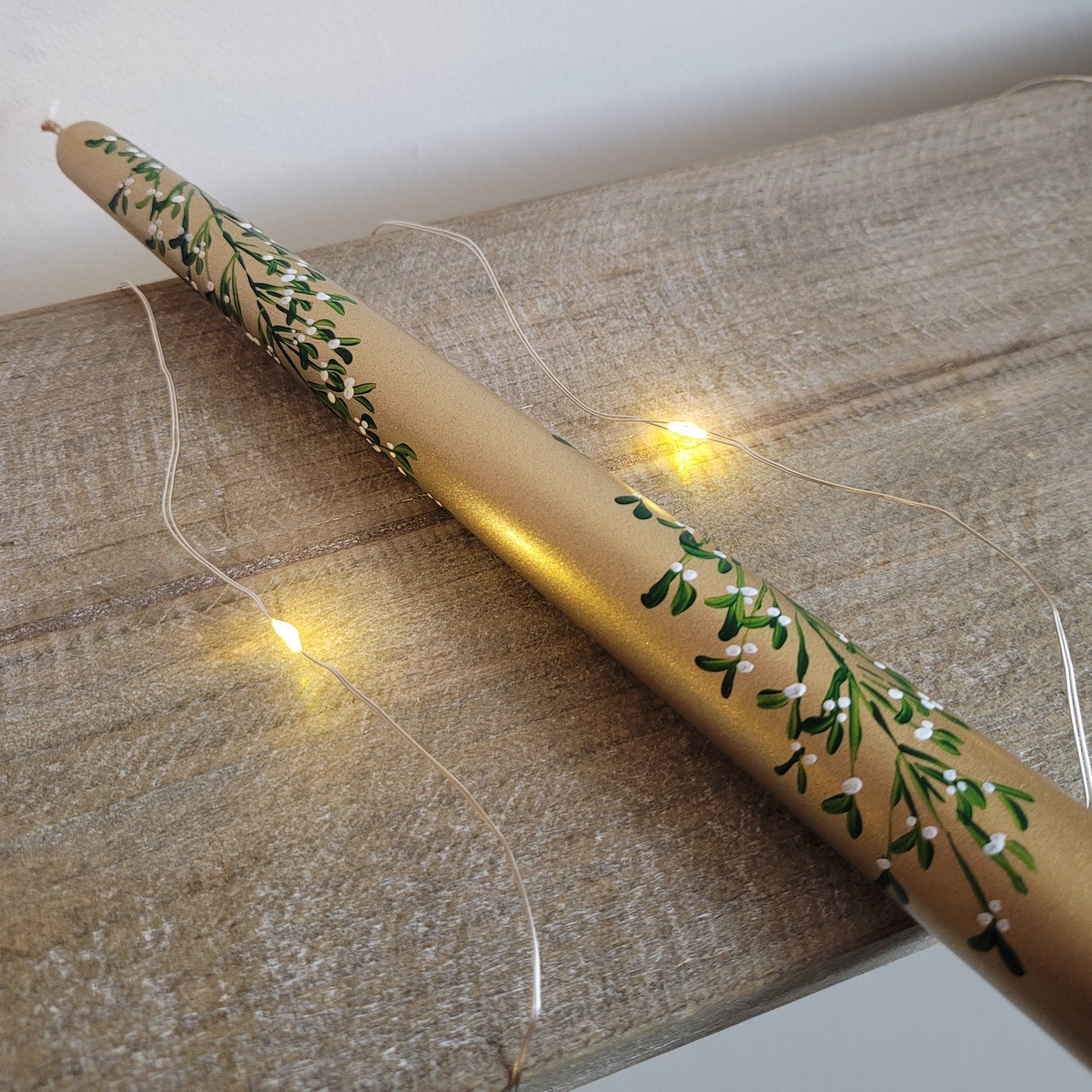 Hand painted Christmas Candle