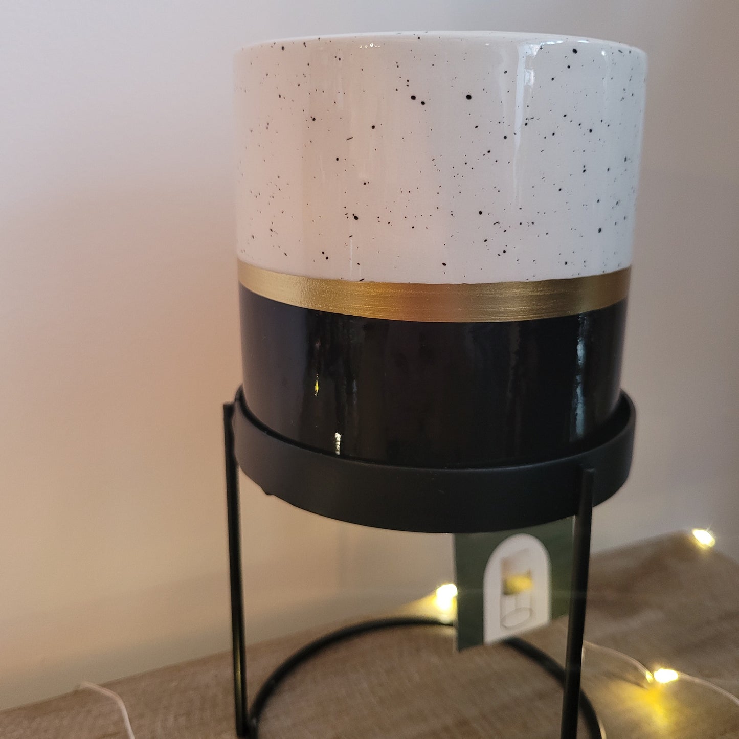 The Urban Gardener Small Ceramic Plant Pot with Stand