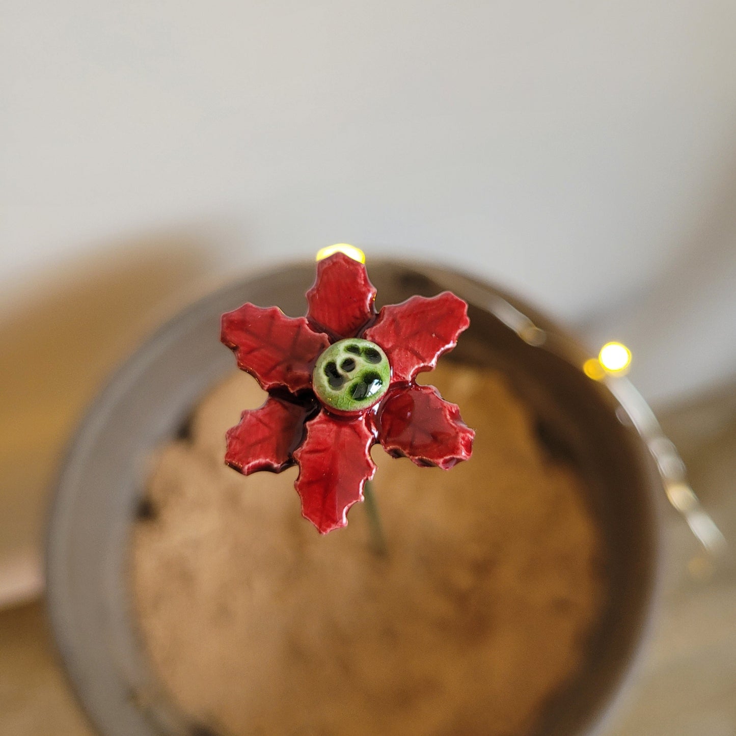 Ceramic Holly & Poinsettia