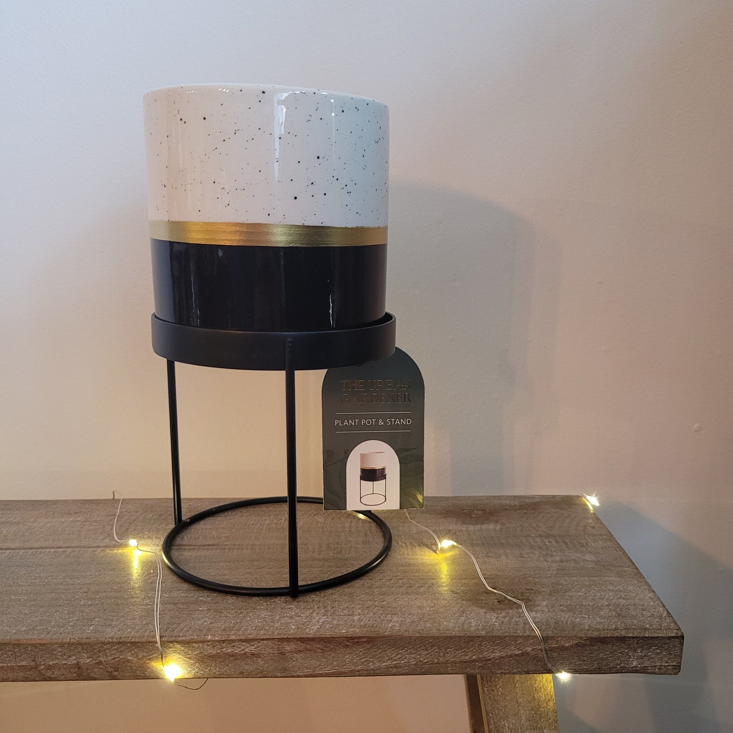 The Urban Gardener Small Ceramic Plant Pot with Stand