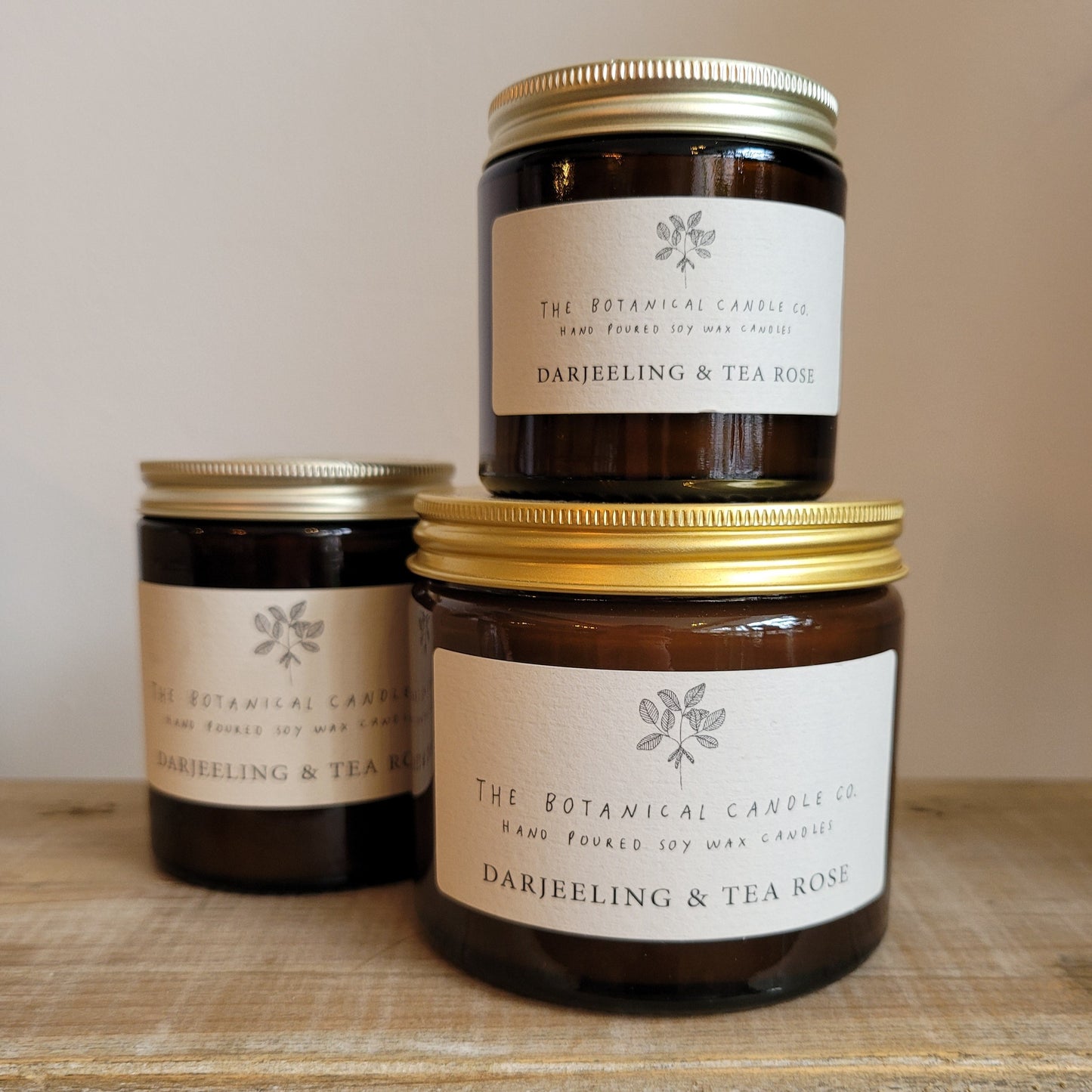 The Botanical Candle Co. Soy Wax Candle- Darjeeling & Tea Rose