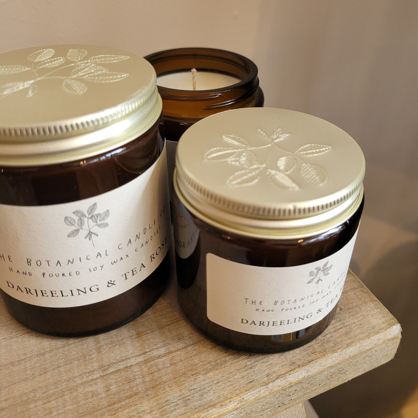 The Botanical Candle Co. Soy Wax Candle- Darjeeling & Tea Rose