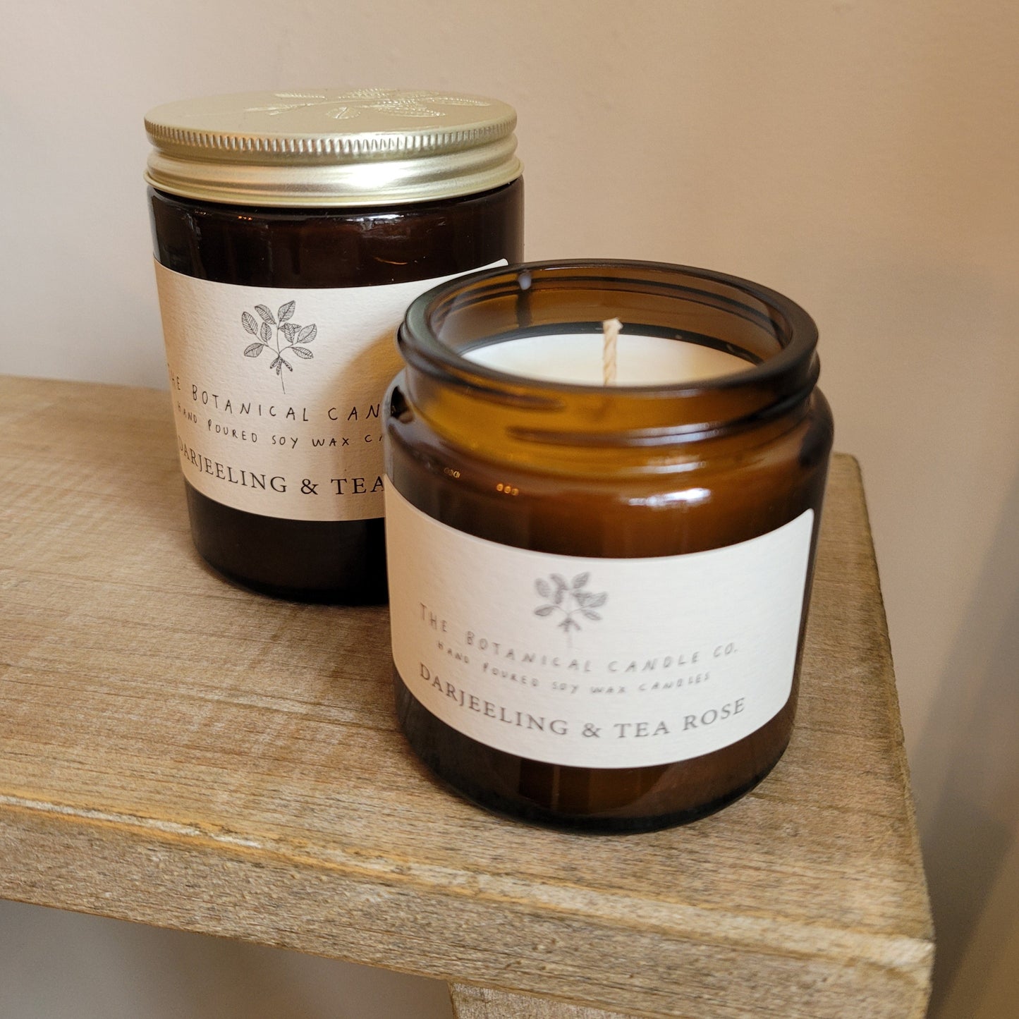 The Botanical Candle Co. Soy Wax Candle- Darjeeling & Tea Rose