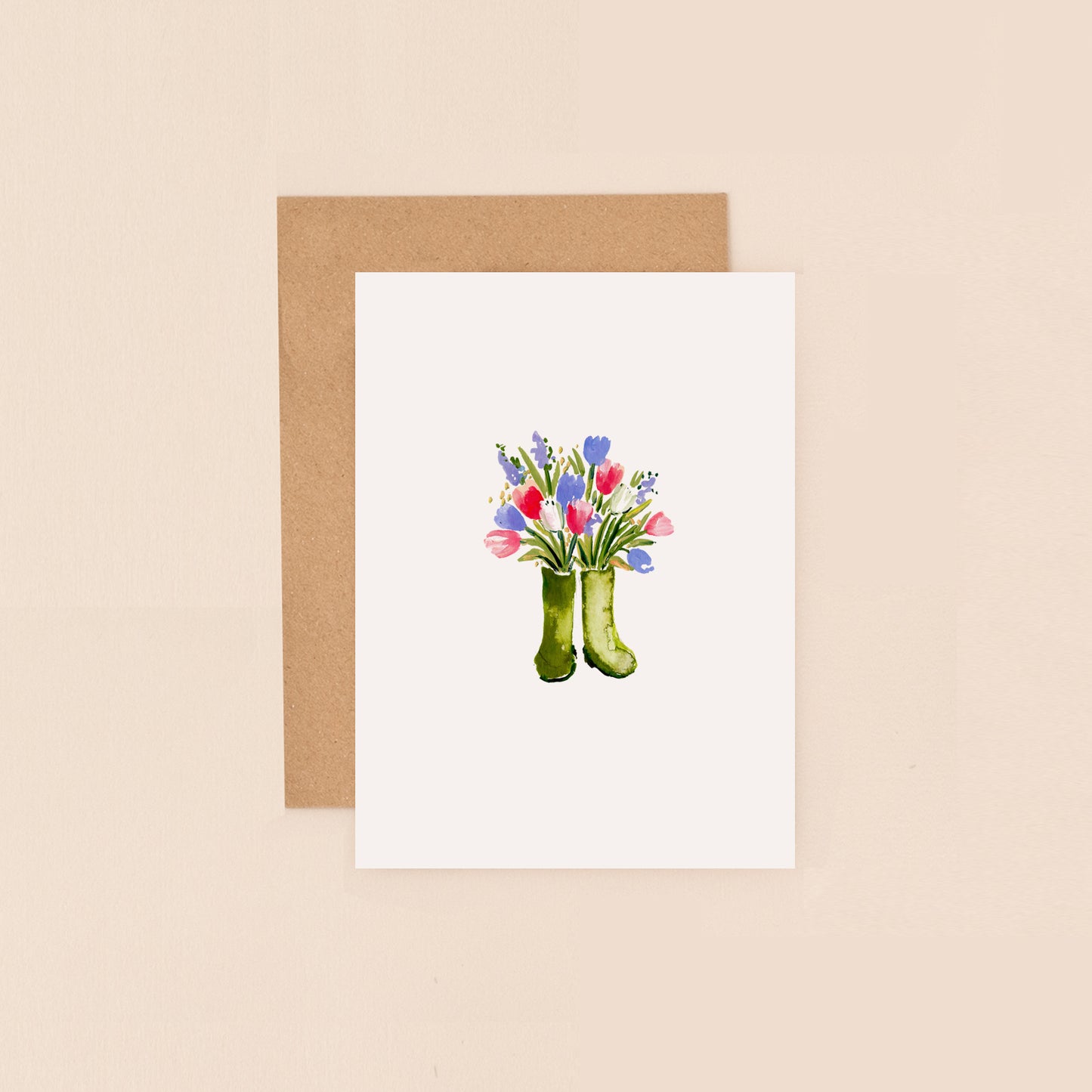 Mini Card- Flowers in Wellies