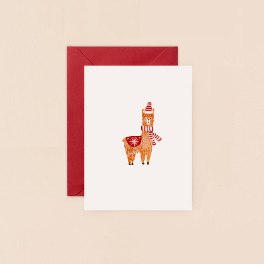 Mini Card- Christmas Alpaca