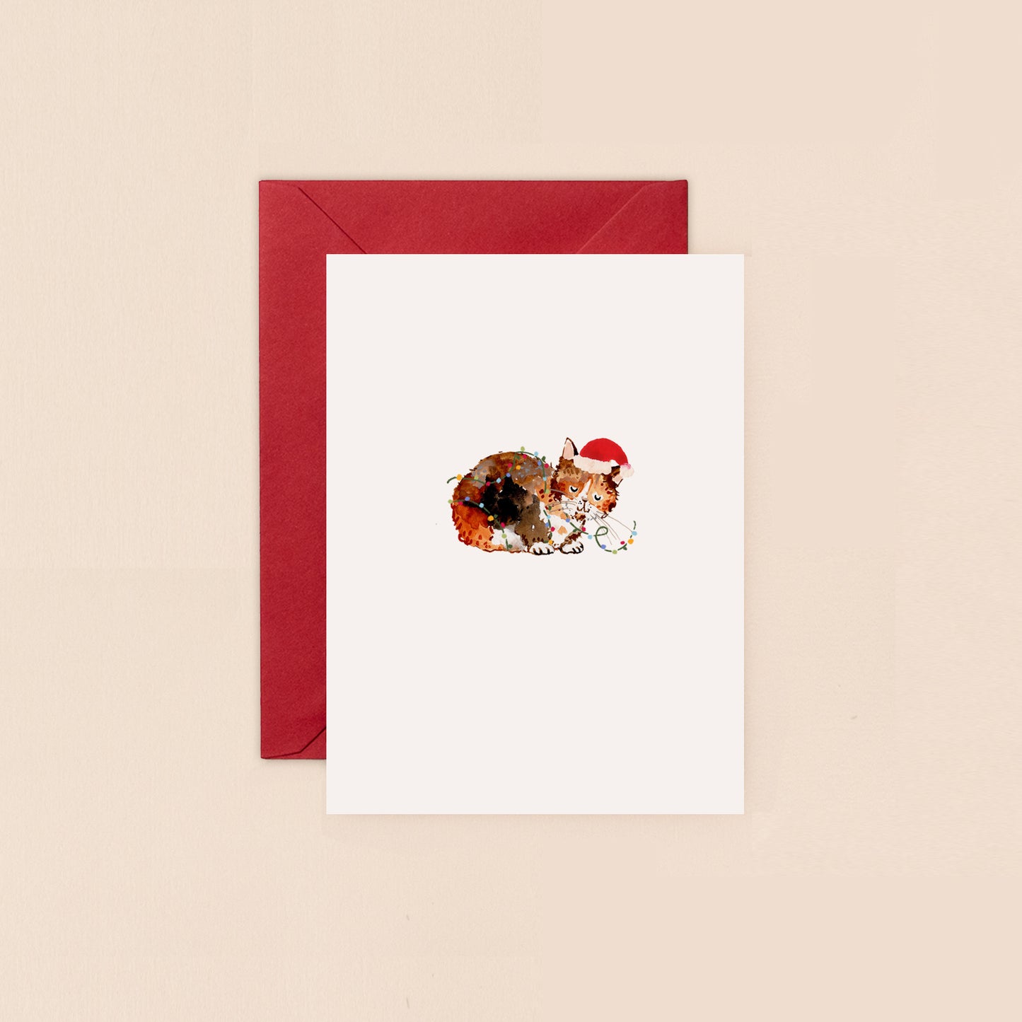Mini Card- Christmas Santa Cat