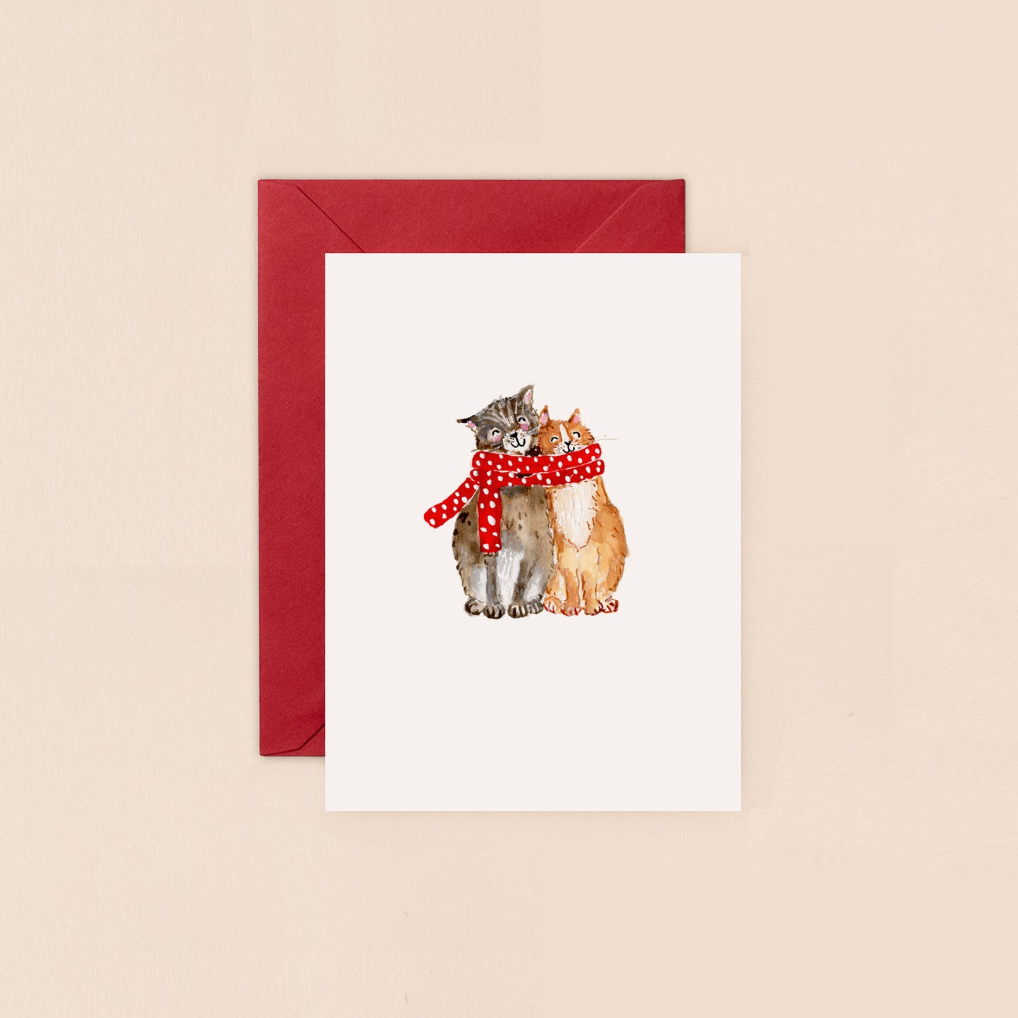 Mini Card- Christmas Cats in a Scarf