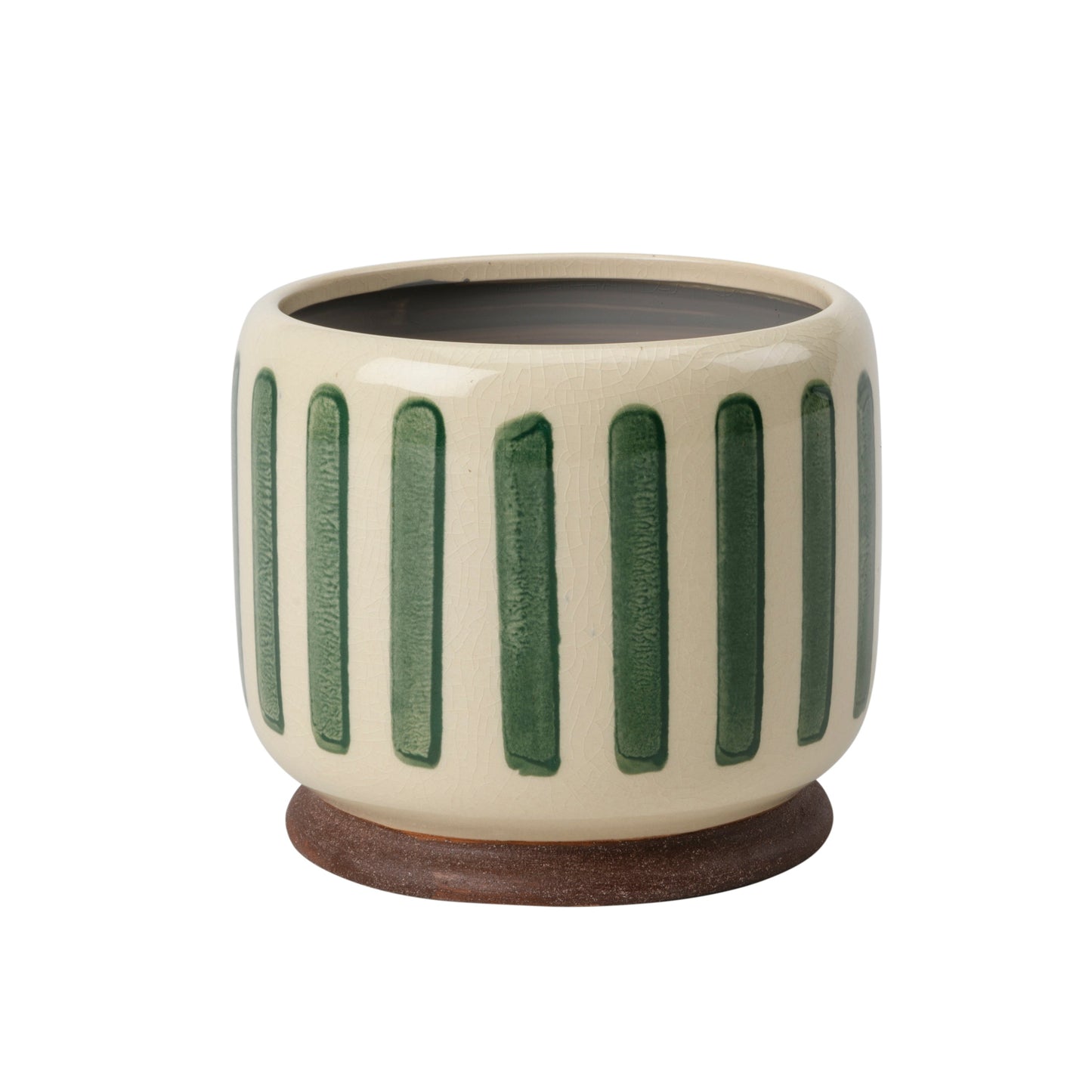 Green Stripe Plant Pot