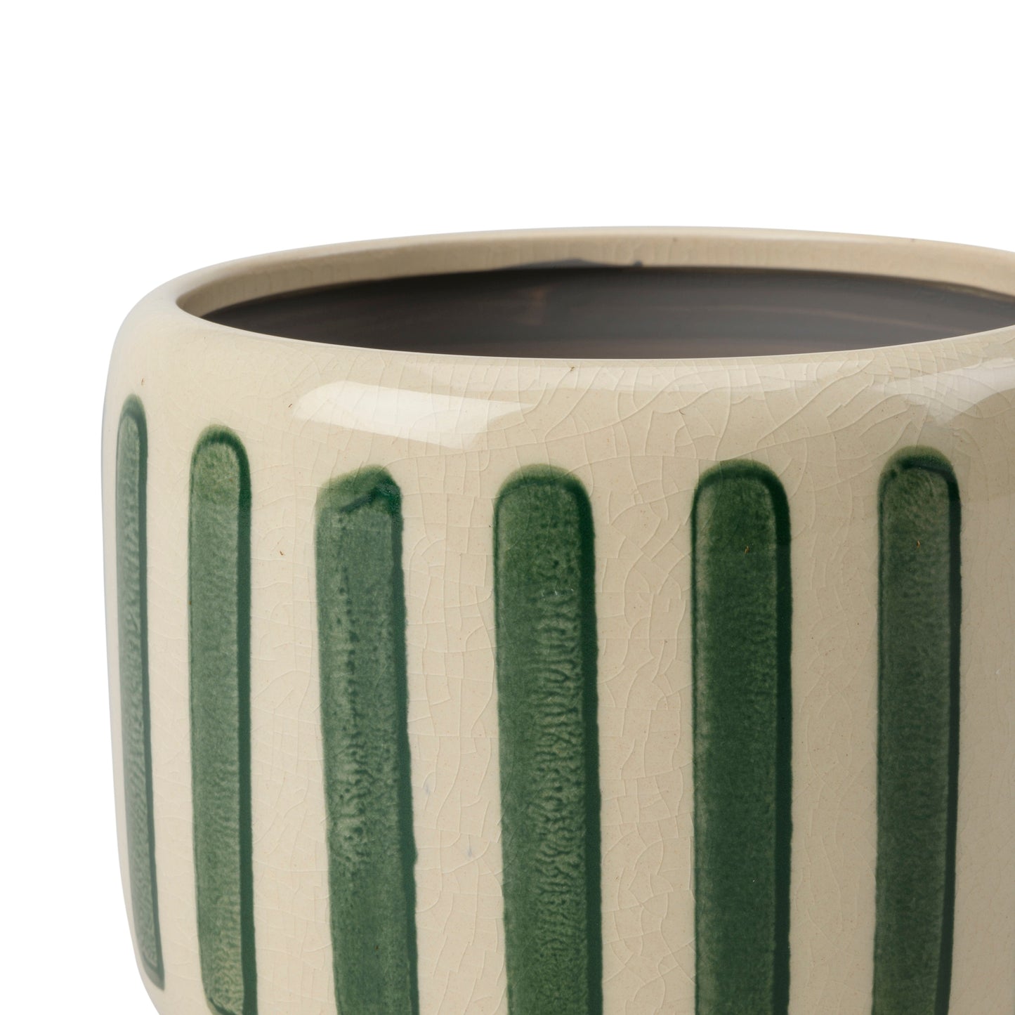 Green Stripe Plant Pot