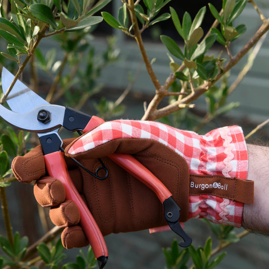 Gardening Gloves- Red Check