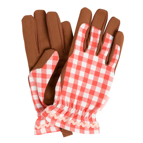 Gardening Gloves- Red Check