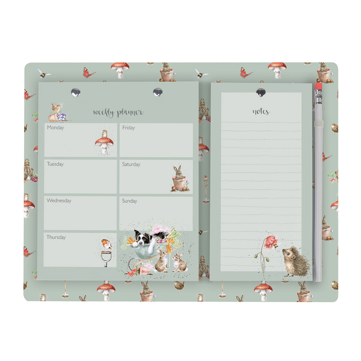 Wrendale Designs Garden Animal Weekly & Shopping Planner Pad