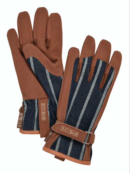 Gardening Gloves- Ticking Navy