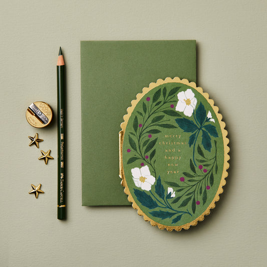 Wanderlust paper co. Green Flora 'Merry Christmas'