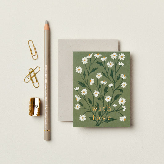 Wanderlust paper co. Daisy 'With Love' Mini Card
