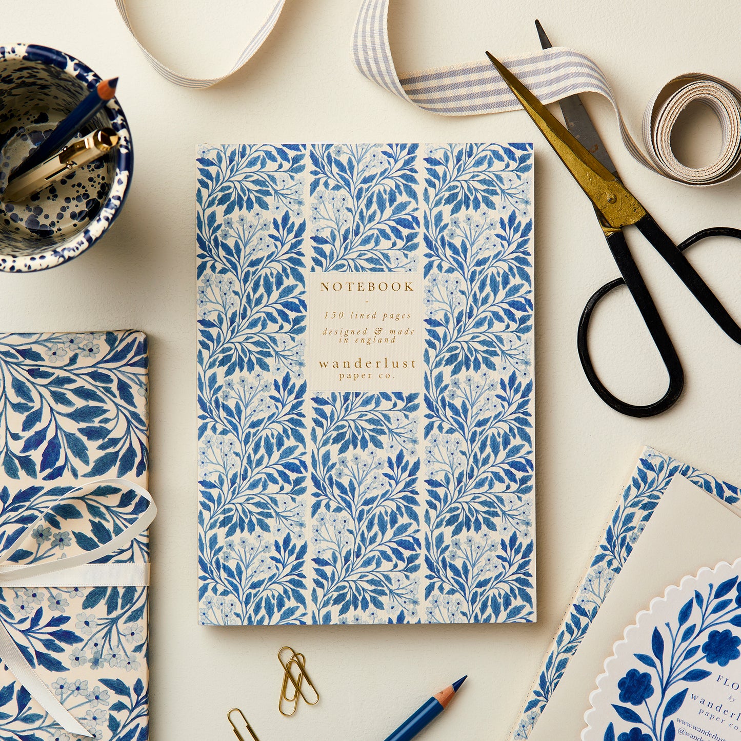 Wanderlust paper co. Blue Flora Notebook