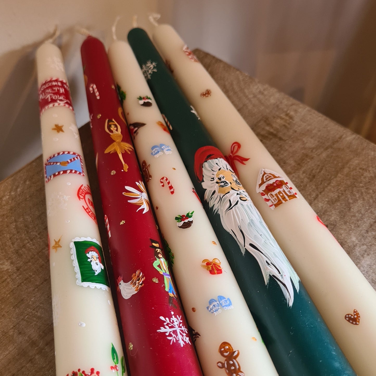 Christmas Candle: Handpainted