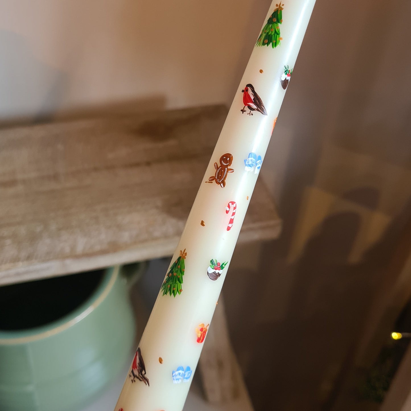 Christmas Candle: Handpainted