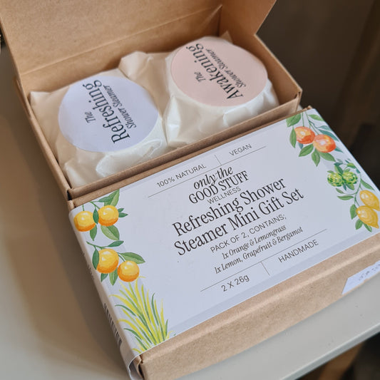 Only The Good Stuff- Shower Steamer (Two Piece Mini Gift Set) Refreshing