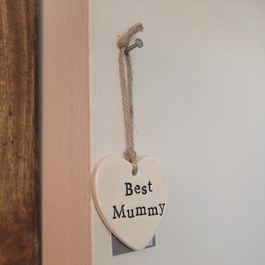 'Best Mummy' Ceramic Heart Sign