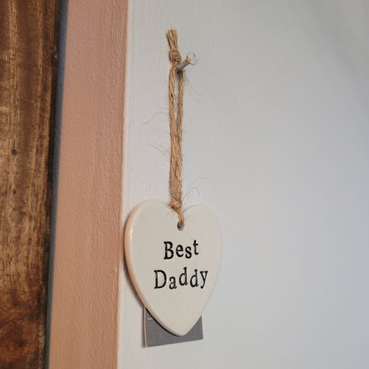 'Best Daddy' Ceramic Heart Sign