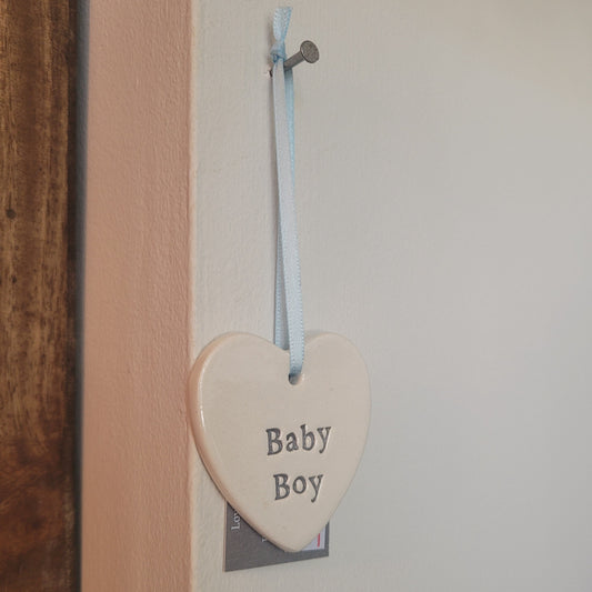 'Baby Boy' Ceramic Heart Sign
