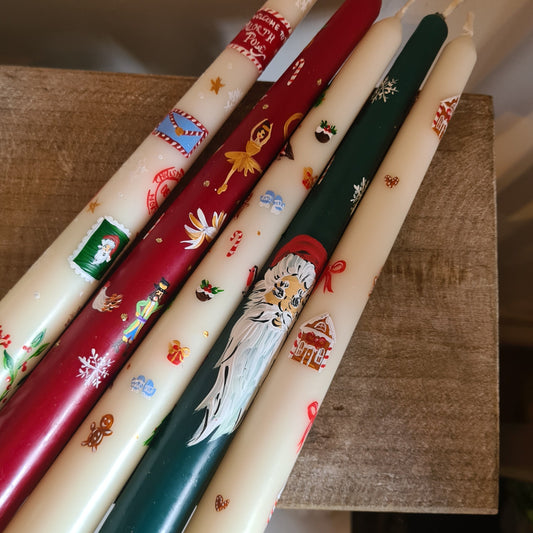 Christmas Candle: Handpainted