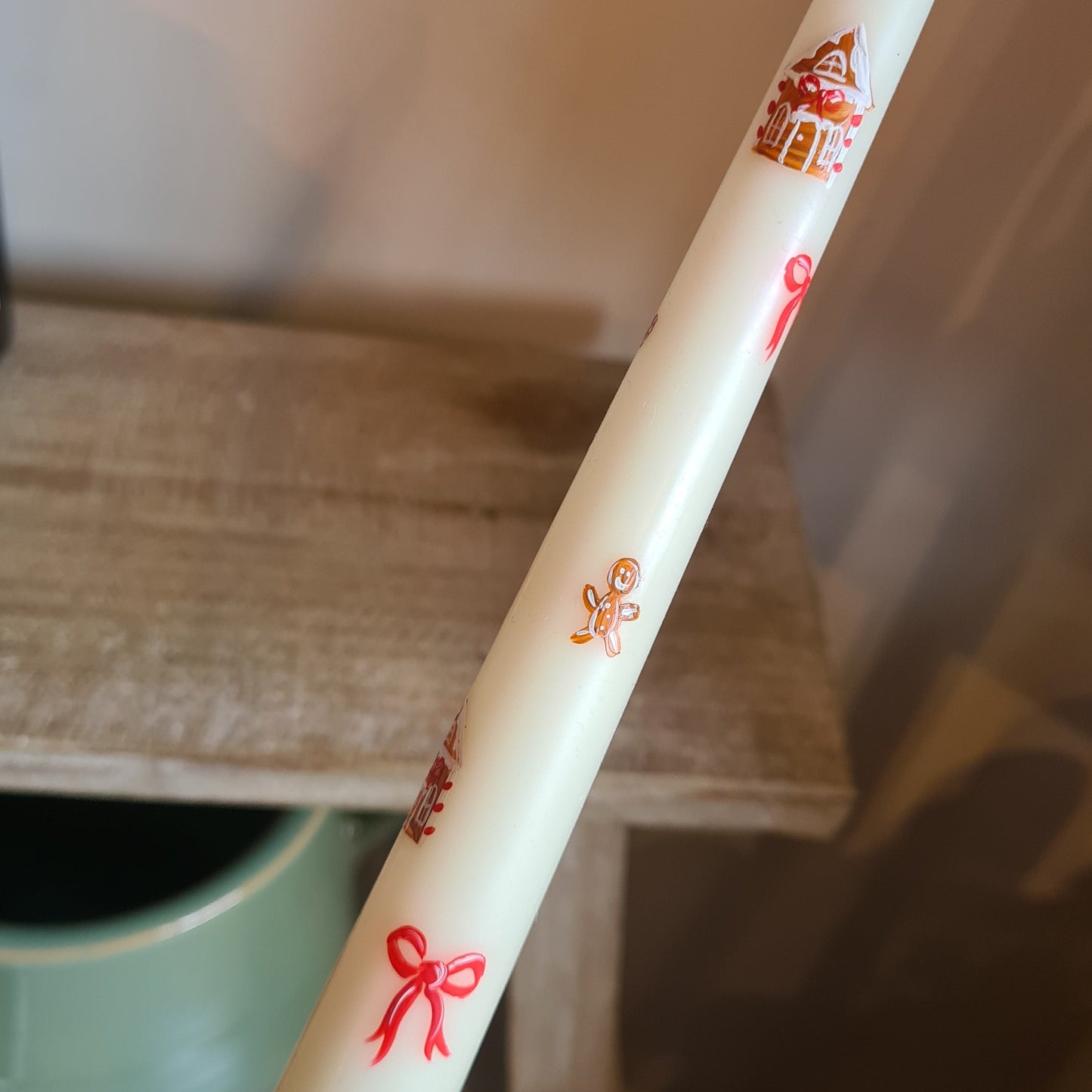 Christmas Candle: Handpainted