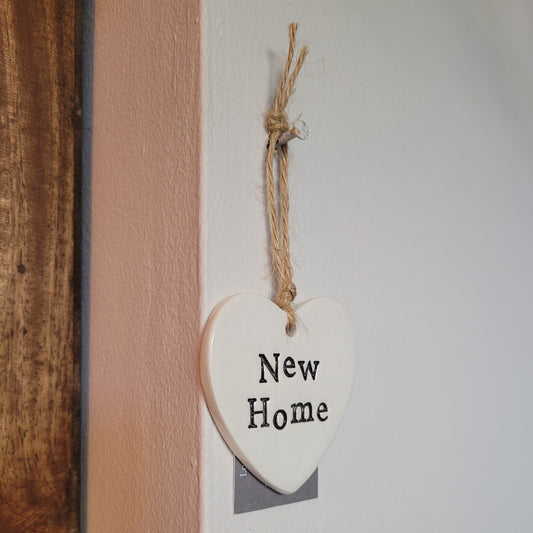 'New Home' Ceramic Heart Sign