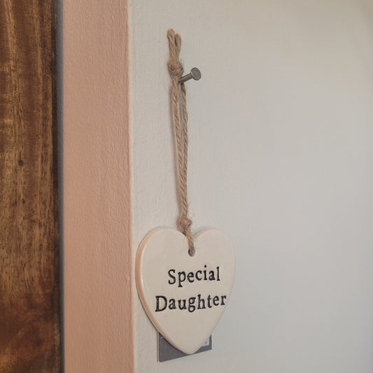 'Special Daughter' Ceramic Heart Sign