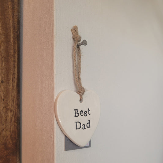 'Best Dad' Ceramic Heart Sign