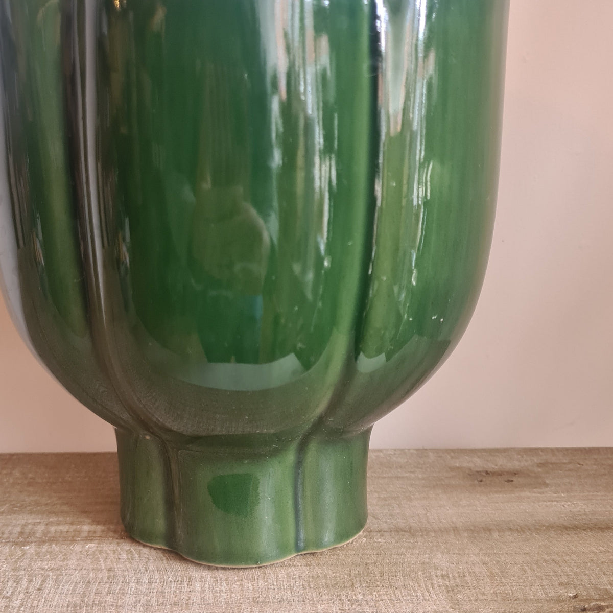 Scallop Ceramic Pot- Forest Green