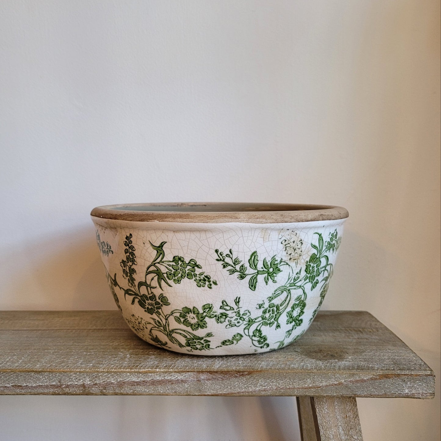 Green Floral Pot